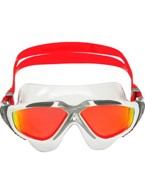 Aqua Sphere Vista Swim Mask - Red Titanium Mirror/White/Grey
