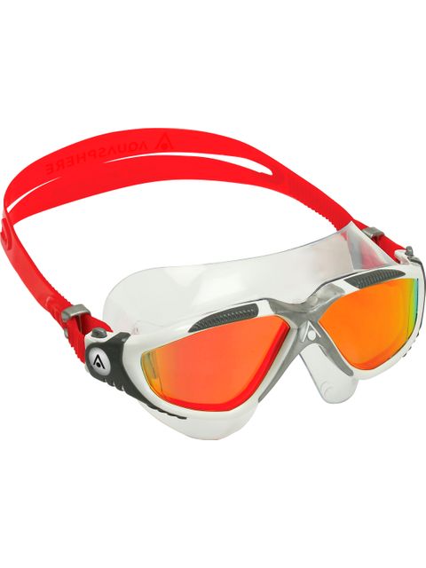 Aqua Sphere Vista Swim Mask - Red Titanium Mirror/White/Grey