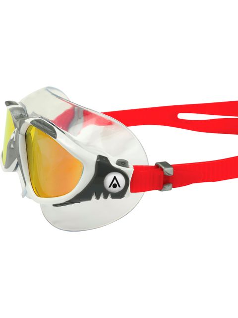 Aqua Sphere Vista Swim Mask - Red Titanium Mirror/White/Grey