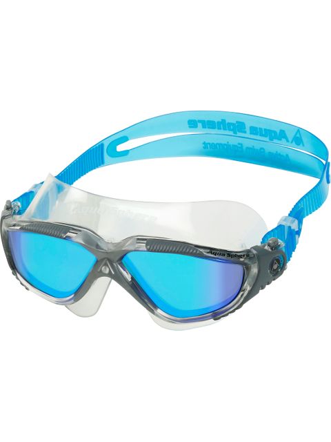 Aqua Sphere Vista Swim Mask - Blue Titanium Mirror/Clear/Grey