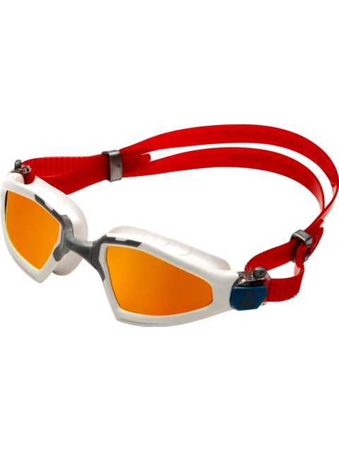 Aqua Sphere Kayenne Pro Goggles - Red Titanium Mirror/White/Grey