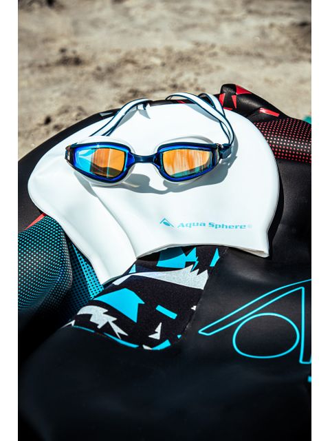 Aqua Sphere Fastlane Goggles - Silver Titanium Mirror/White/Grey