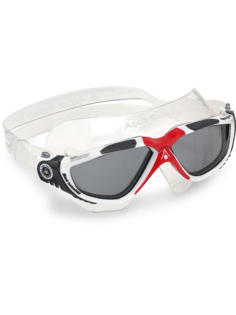Aqua Sphere Vista Smoke Swim Mask - White, Red & Grey