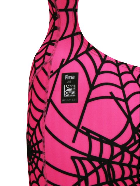 FINA APPROVED Agon Spiderweb Pink Kneelength Racer