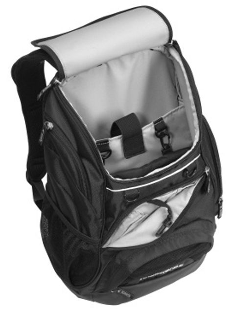 Inside view of the Teamster Backpack shown in Black