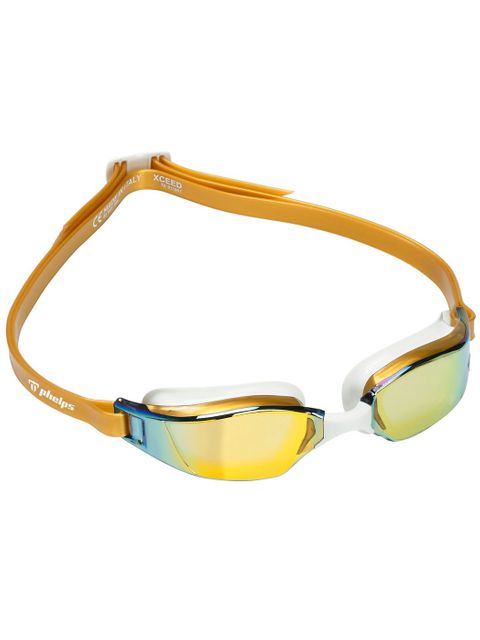 Michael Phelps Xceed Goggles - Titanium Mirrored/Gold/White