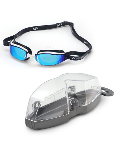 Michael Phelps XCEED Titanium Mirrored Goggles - Blue & White