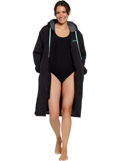 Zoggs Pool Parka - Black/Mint