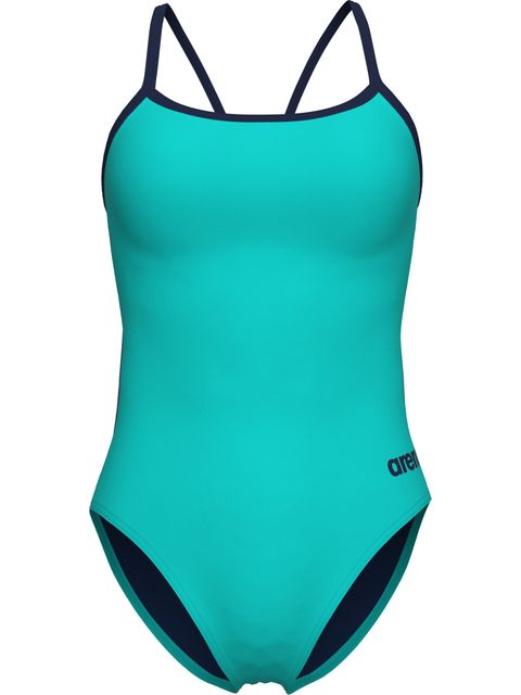 Arena Arena Solid Lace Back One Piece - Water/Navy