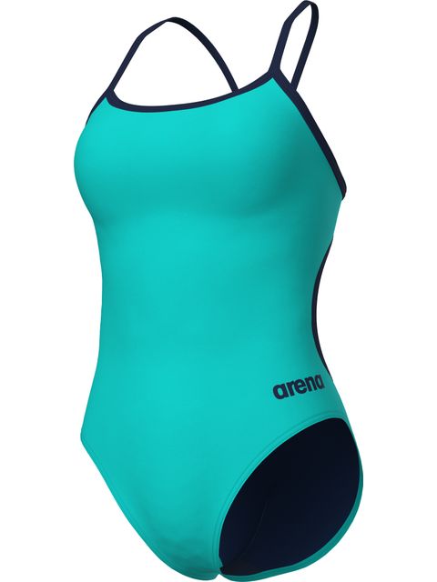 Arena Arena Solid Lace Back One Piece - Water/Navy