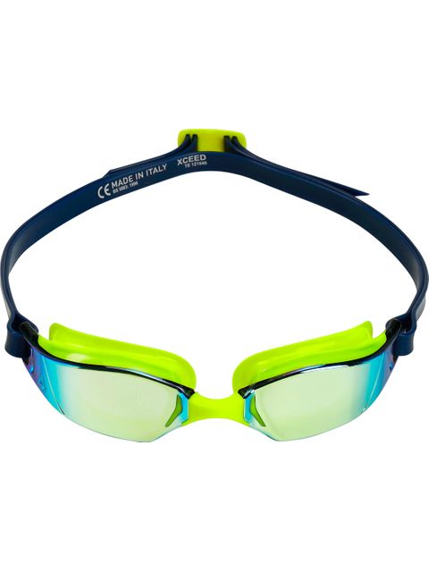 Aqua Sphere Xceed Goggles - Titanium Yellow Mirror/Yellow/Navy