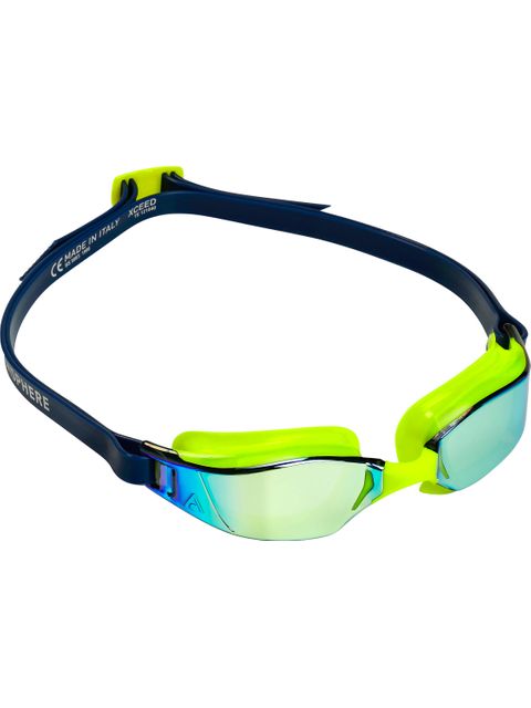 Aqua Sphere Xceed Goggles - Titanium Yellow Mirror/Yellow/Navy