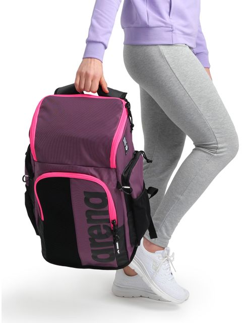 Arena Spiky 3 Backpack 45L - Plum/Neon Pink