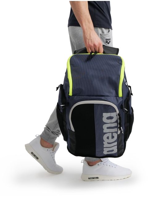 Arena Spiky III Backpack 45L - Navy/Neon Yellow
