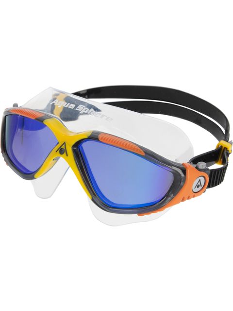 Aqua Sphere Vista Swim Mask - Titanium Indigo Mirror/Dark Grey/Orange
