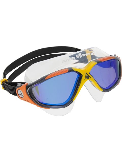 Aqua Sphere Vista Swim Mask - Titanium Indigo Mirror/Dark Grey/Orange