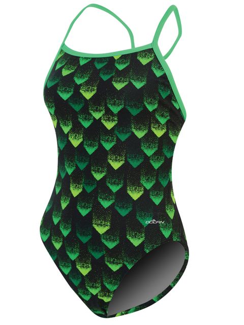 Dolfin Tracer Green One Piece Front 