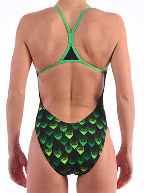 Dolfin Tracer Green One Piece Model Back
