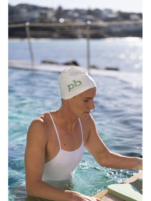 PB with Bronte Swim Cap - White
