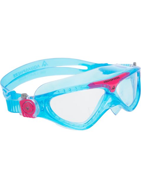 Aqua Sphere Vista Junior Swim Mask - Clear/Turquoise/Pink
