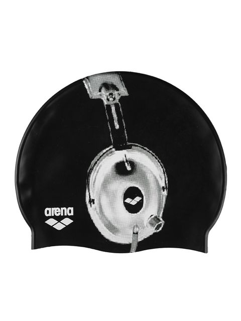 Arena Head Phone Black Silicone Swim Cap