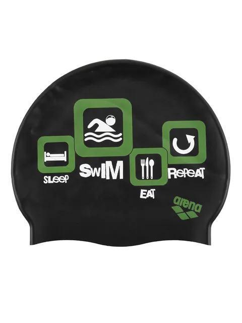 Arena Swim Black Silicone Swim Cap