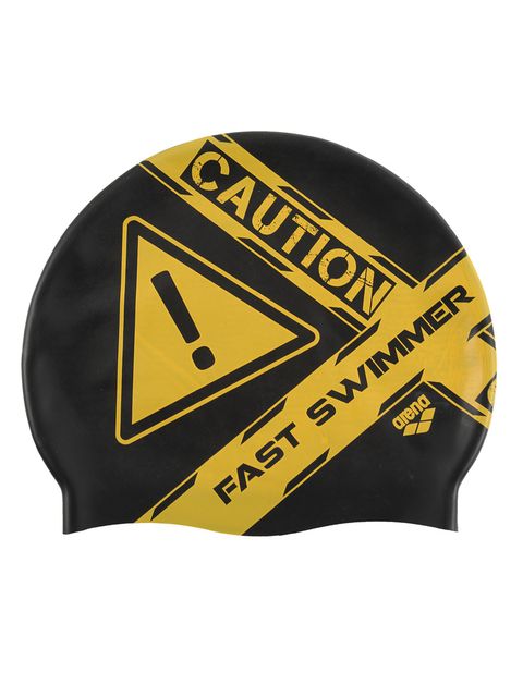 Arena Caution Black Silicone Swim Cap