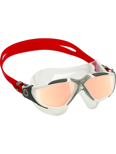 Aqua Sphere Vista Swim Mask - Iridescent Mirror/White/Red