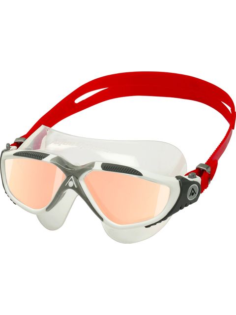 Aqua Sphere Vista Swim Mask - Iridescent Mirror/White/Red