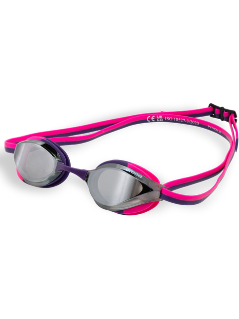 Arena Python Junior Goggles - Silver Mirror/Shocking Pink