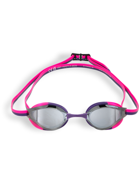 Arena Python Junior Goggles - Silver Mirror/Shocking Pink