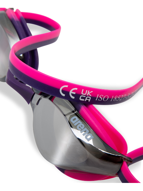 Arena Python Junior Goggles - Silver Mirror/Shocking Pink