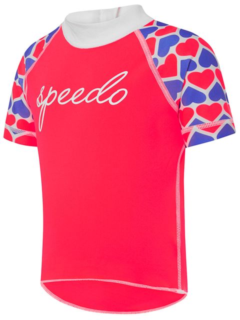Speedo  Hearts Toddler Girls Short Sleeve Sun Top