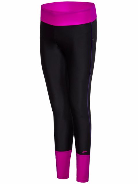 Speedo Black & Fluro Magenta Swim Legging