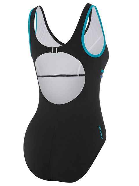 Speedo Black Rain Womens V-Neck Clipback One Piece
