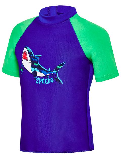 Speedo Camo Shark Toddler Boys Short Sleeve Suntop