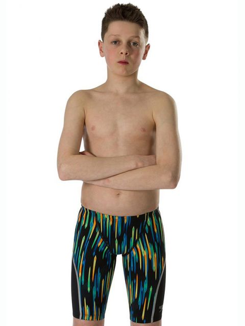 Speedo Fastskin Junior LZR Racer X Black & Chroma Blue Jammers