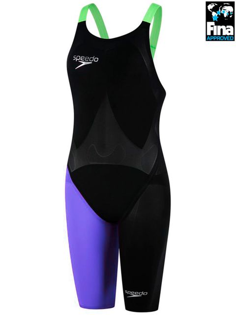 Speedo Fastskin LZR Elite 2 Violet & Green Fizz Openback Kneelength