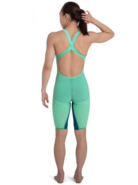 Speedo Fastskin LZR Pure Valor Green Glow Openback Kneelength 