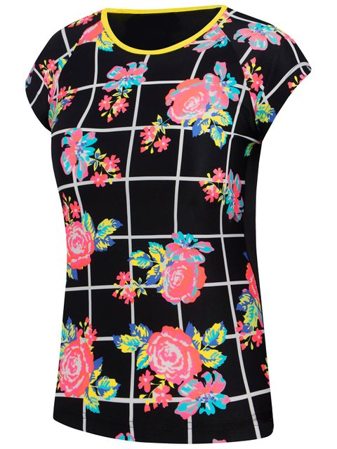 Speedo Floricheck Cap Sleeve Sun Top
