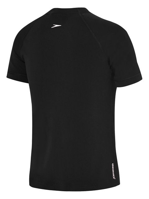 Speedo Logo Black Boys Short Sleeve Sun Top