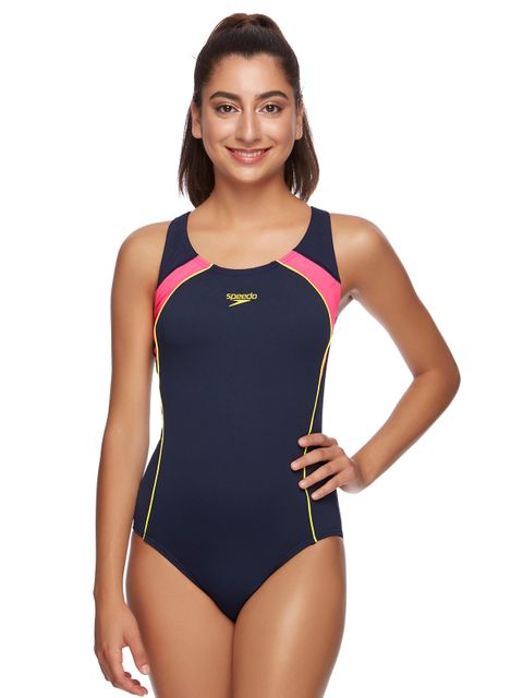 Speedo Navy Azalia Womens Image Uplift One Piece