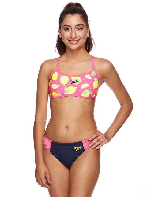 Speedo Navy Lemonade Womens Reversible Tie Top