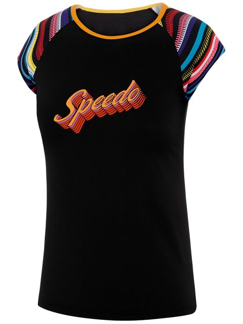 Speedo Retro Vibe Girls Cap Sleeve Sun Top