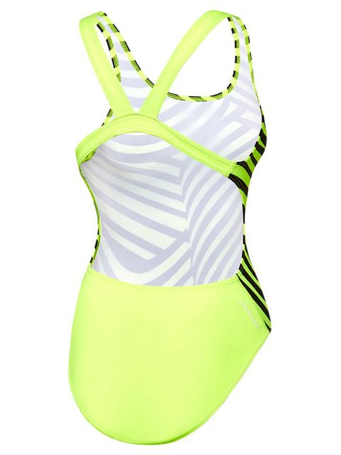 Speedo School Colours Safety Yellow Girls One Piece