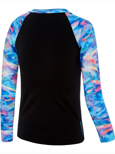 Speedo Star Light Girls Zip Up Long Sleeve Rashie
