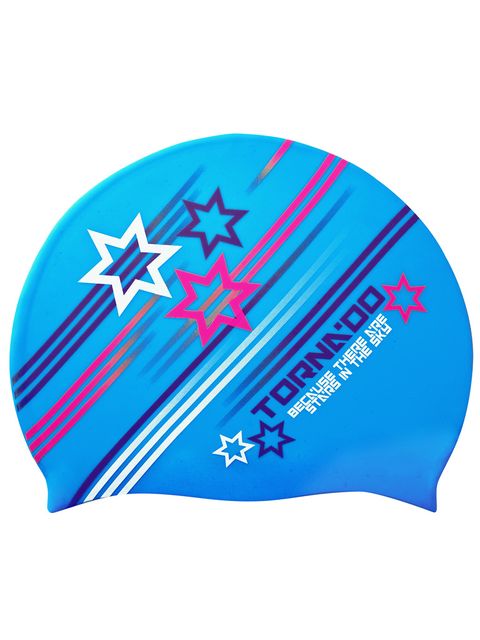 Tornado Starz Blue Silicone Swim Cap