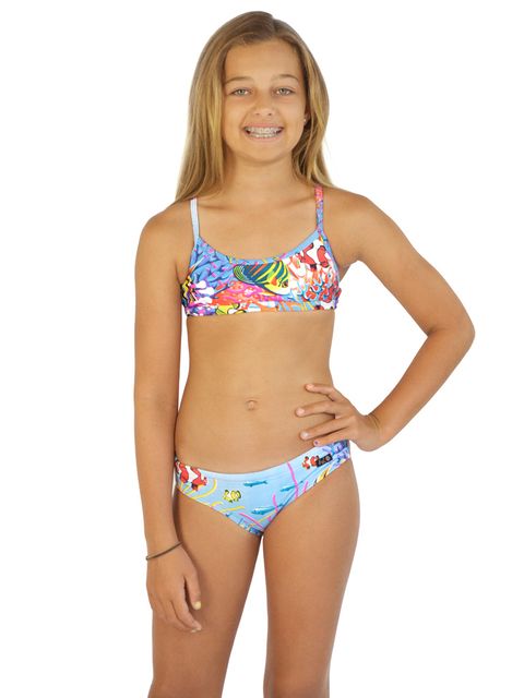 Hive Sunshine Reef Girls Sports Bikini Front