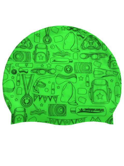 Swimmer.com.au Green Silicone Swim Cap