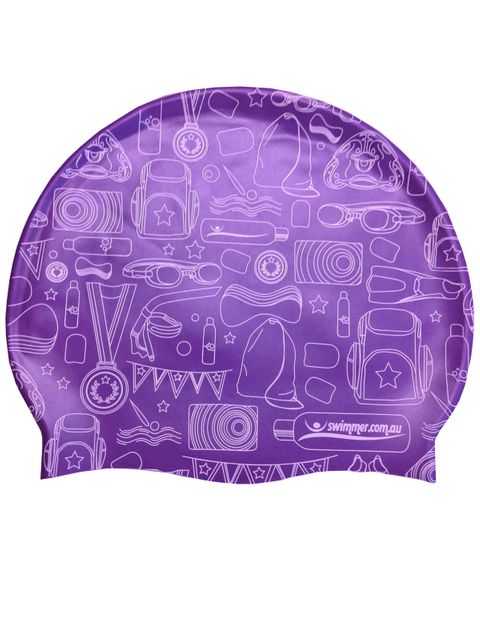 Swimmer.com.au Purple Silicone Swim Cap